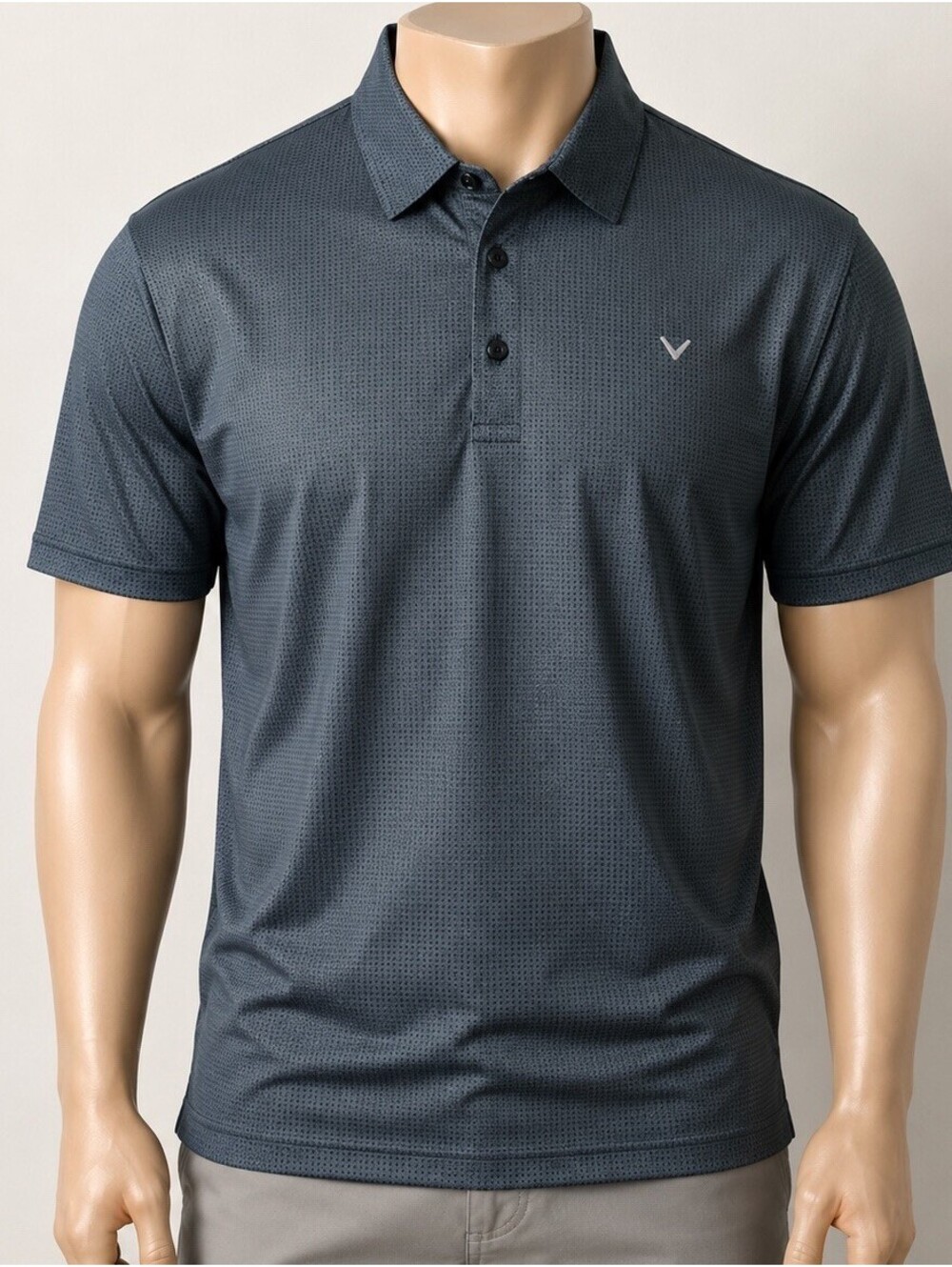 Callaway Moisture Wicking Performance Short Sleeve Golf Polo Black Heather XL